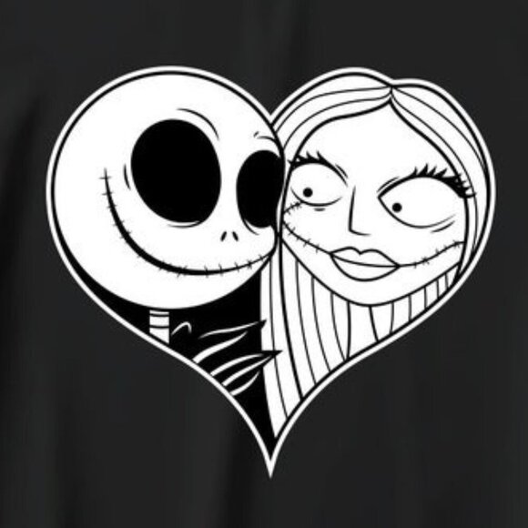 Jack Skellington Girlfriend Disney Cartoon Fan Gift Graphic Halloween T-shirt159 - Picture 2 of 5